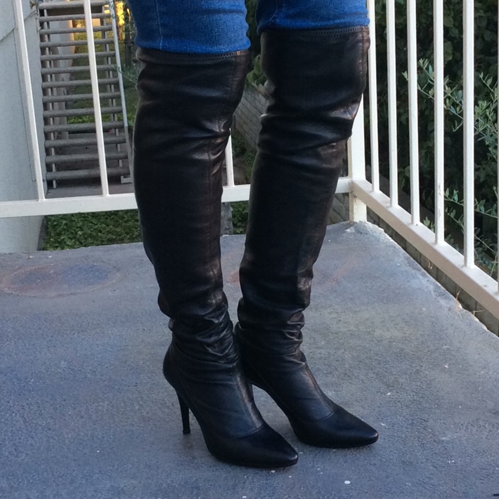 Escada Italian Leather Over The Knee Boots